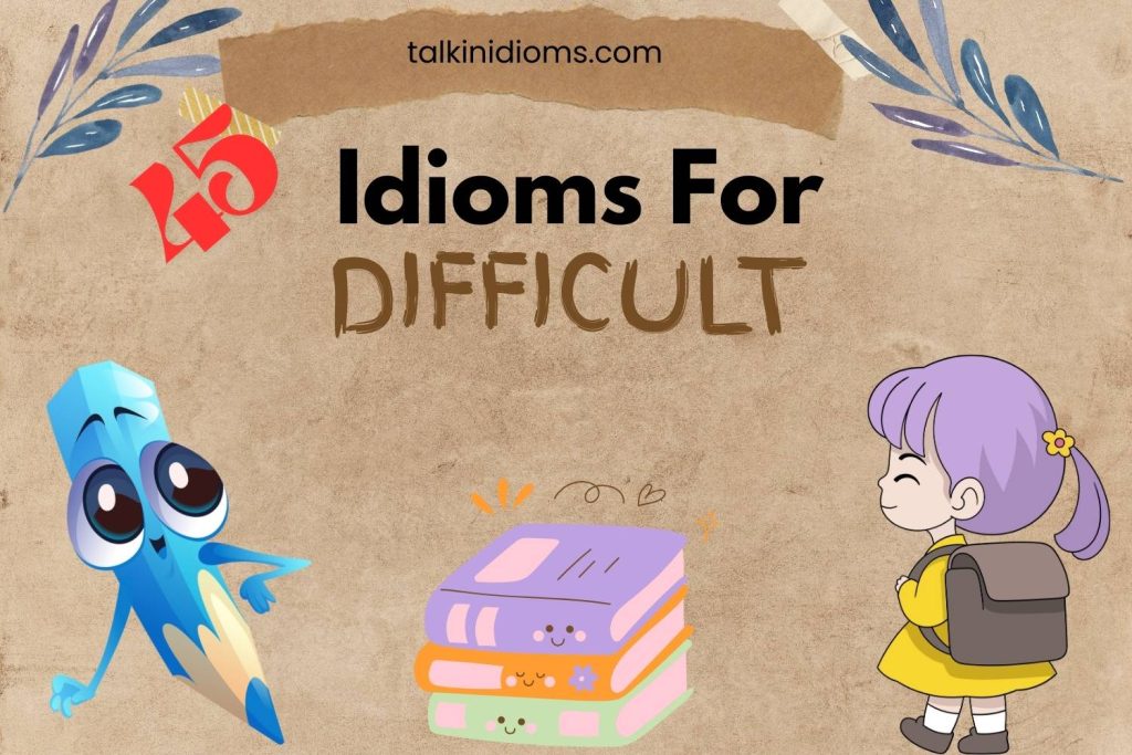 idioms for difficultv